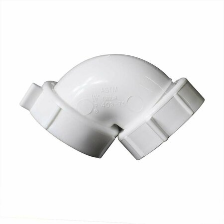 THRIFCO PLUMBING 1-1/2 Inch PVC 90 Degrees Elbow with Nuts & Washers, Reusable Nuts 9412089
